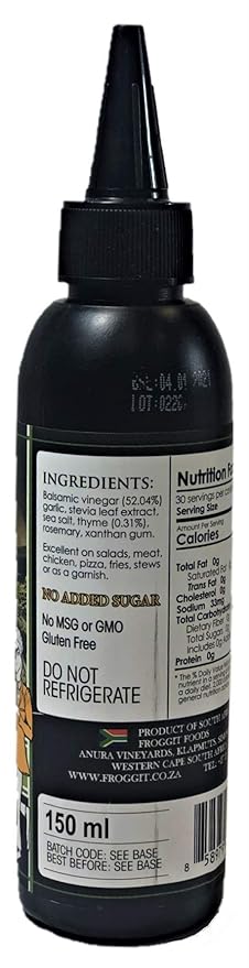 Castillo de Pinar (No Sugar Added) Thyme Balsamic Vinegar Reduction 150ml by Froggit Non GMO