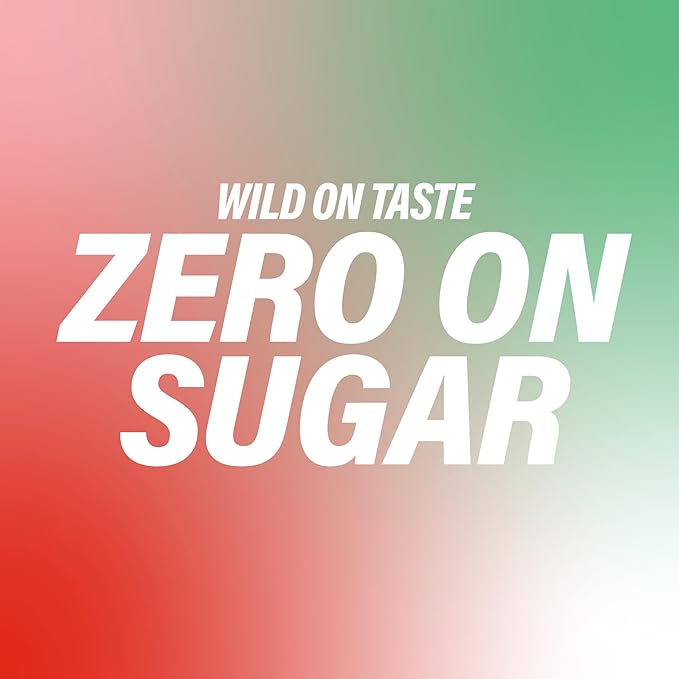 GURU ZERO SUGAR Wild Strawberry Watermelon Organic Energy Drinks, Clean Energy Drink with Plant