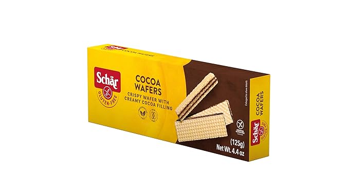 Schär Gluten-Free Cocoa Wafers, 4.4oz, 12-Pack ??Crisp Layers with Creamy Cocoa Filling, Non-GMO