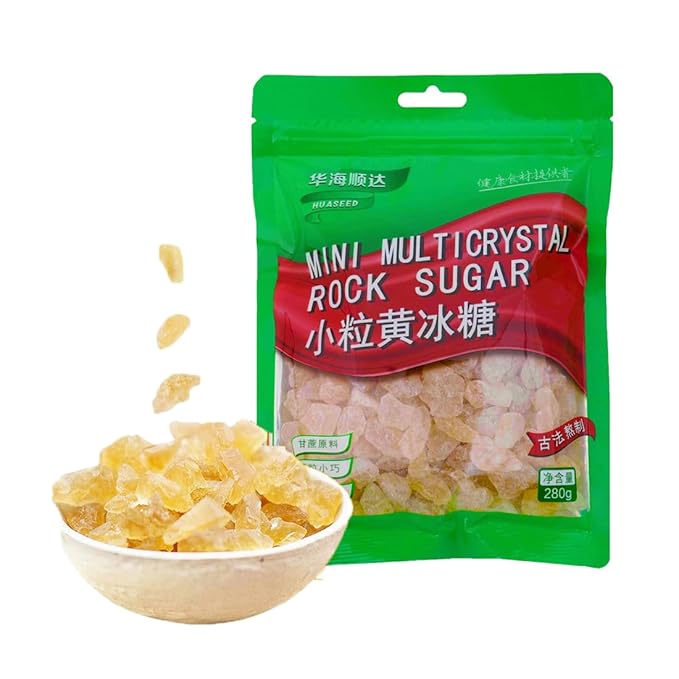 Fraunitsh Yellow Rock Sugar - Natural Sweetener, 9.8oz | Small Sugar Crystals | Perfect for Tea