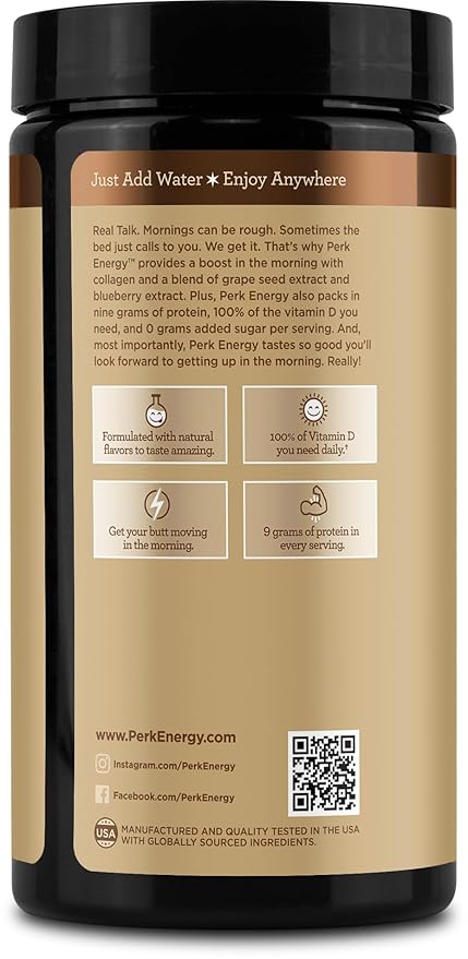 Perk Energy Original Dutch Hot Cocoa (20 Servings) - Gluten Free and Soy Free
