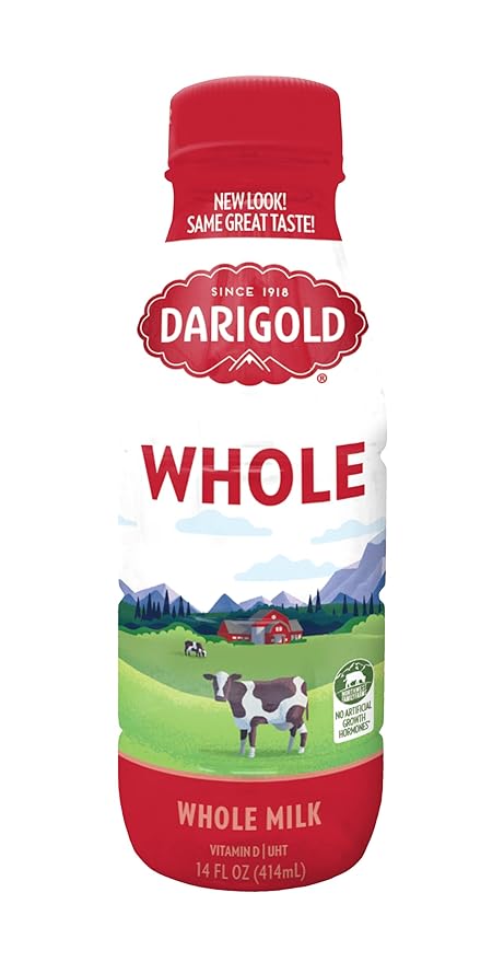 Darigold Shelf Stable Whole Milk with 12 Essential Nutrients, 15g Protein, rsBT Free - 14oz, 12