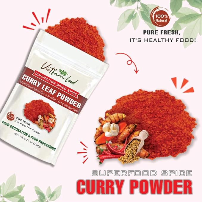 CURRY POWDER 5.29 Oz (150g) VIETFARMFOOD: Convection dried spices extract pure natural flavor.