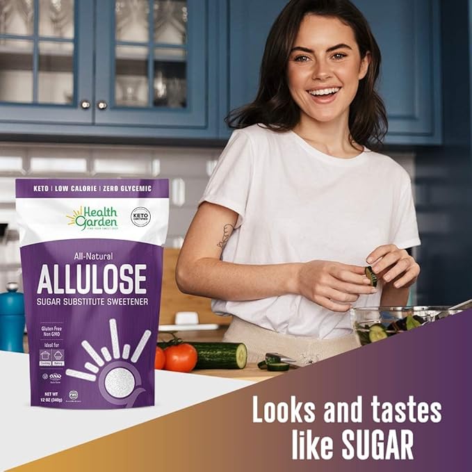 Health Garden Allulose Sweetener - Gluten and Sugar Free - Zero Net Carb - Non GMO - Kosher - Keto