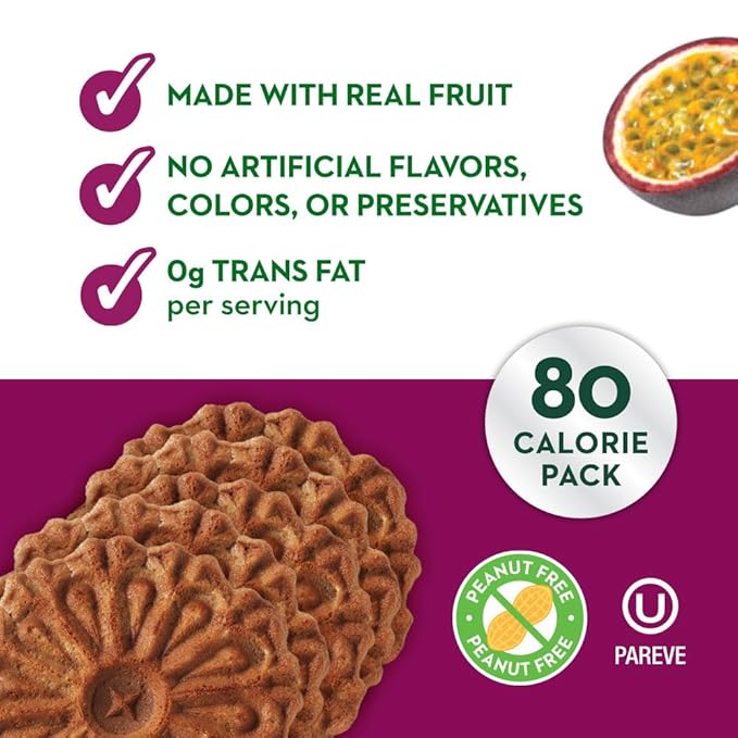Reko Tea Fusions Waffle Cookies, Earl Grey & Passion Fruit - Individually Wrapped Single Serve