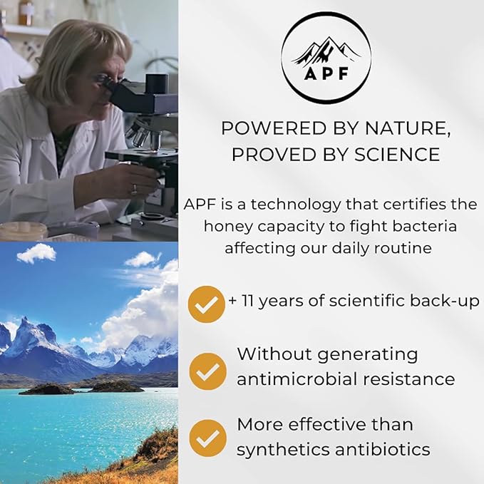 Patagonia Mountain Honey APF 200+ by TERRA ANDES PLUS | Raw natural organic honey. Highest