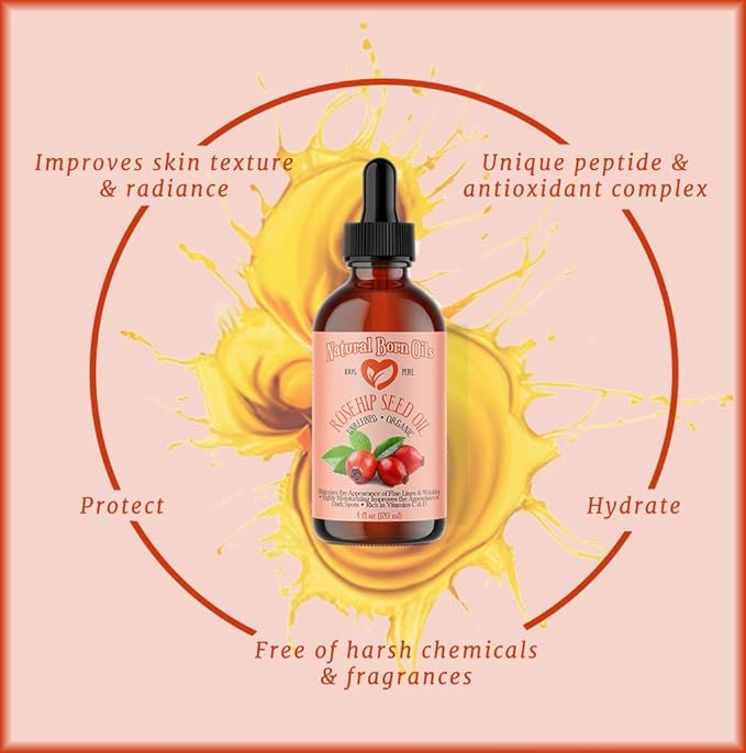SALE! 4oz Rosehip Seed Oil, 100% Pure and Natural, Cold-Pressed, Unrefined, Organic Moisturizer for