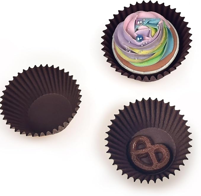 qiqee 600 Count Mini Cupcake Liners Coffee Muffin Liners Food Grade Baking Cups Paper No