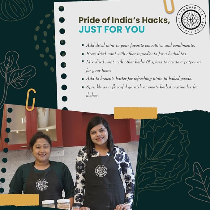 Pride of India ??Mint Leaf Whole ??Cut & Sifted for Convenience of Use ??Good for Culinary Uses