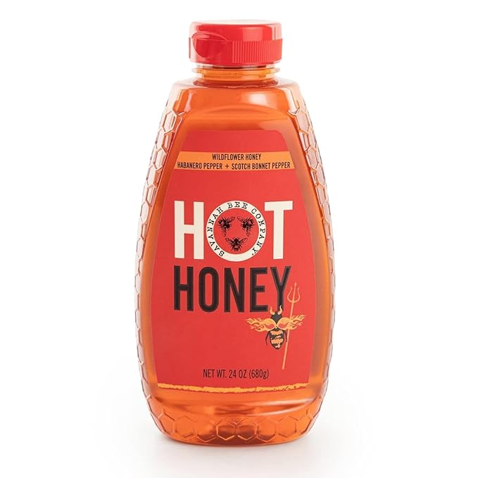 Savannah Bee Company Hot Honey Gluten Free and 100% Pure Honey Infused with Sweet Wildflower - Heat