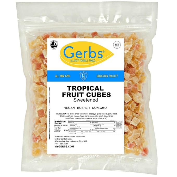 Gerbs Tropical Dried Fruit Snack Mix 4 lbs. | Unsulfured, No Additives, Resealable Bag | Lightly