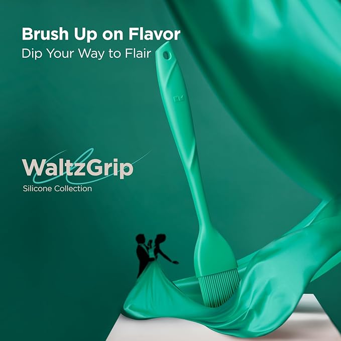 Kitchen Mama WaltzGrip Platinum Silicone Basting Pastry Brush: Set of 2 Heat-Resistant Brushes