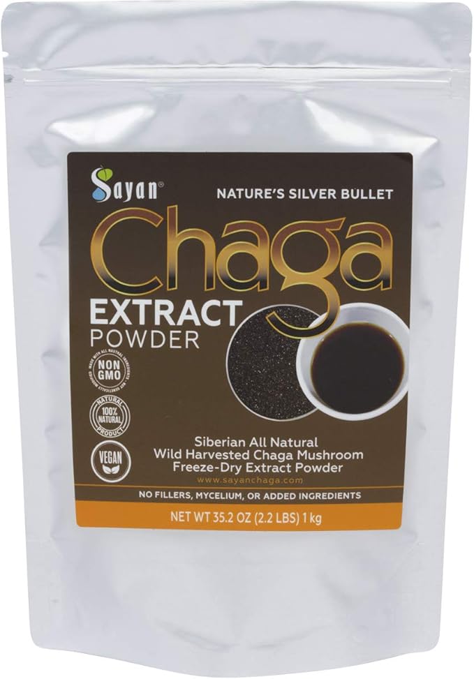 Sayan Chaga Mushroom Extract Powder (2.2 Lb) ??Freeze Dried Siberian Wild Harvested - Organic