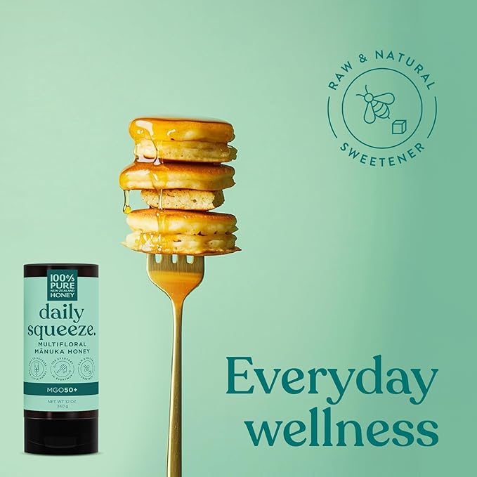 Manuka Honey New Zealand - MGO 50+ Multifloral 100% Pure New Zealand Mānuka Squeezy Honey, Raw