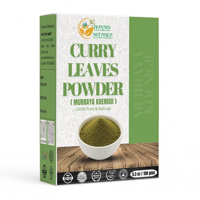 Curry Leaf Powder 100% Natural Grown Dried 5.3 oz | Promotes Hair Growth Formulation | Strong Hair