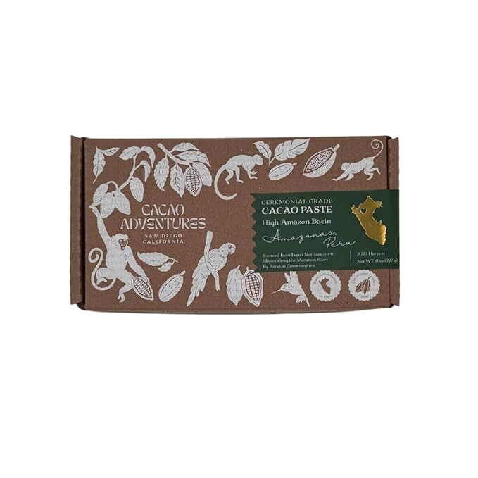 Cacao Adventures Ceremonial Cacao Block | 100% Pure Cacao from Peru, Untempered, Unsweetened