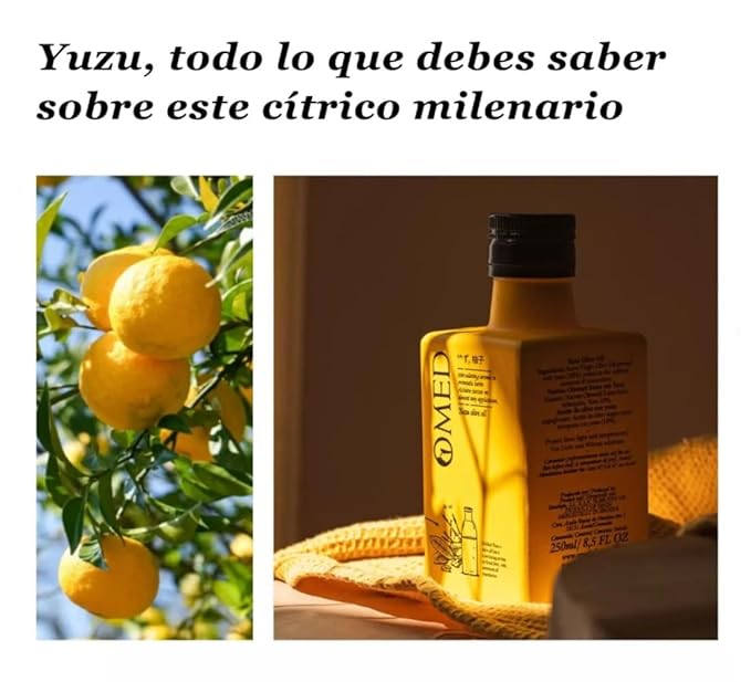 O-Med Arbequina Extra Virgin Olive Oil With Yuzu (10%) Japanese Citrus Fruit 250ml