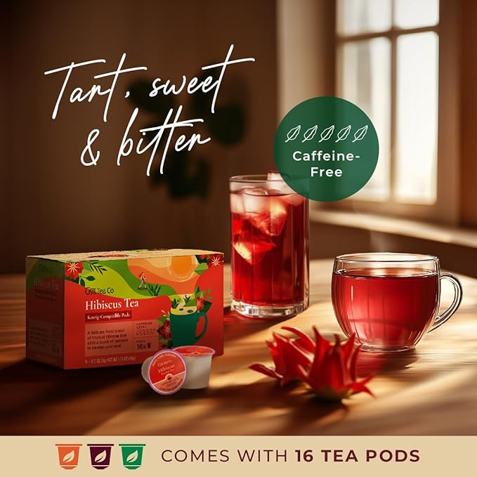 Gya Tea Co Hibiscus Tea Gift Set K-Cup Delivers Joy and Delight with Every Tart Sip - Tea Pod
