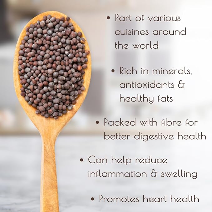 Darsa Organics Black Mustard Seeds 5.3 oz - Premium Quality USDA Organic Certified Black Mustard