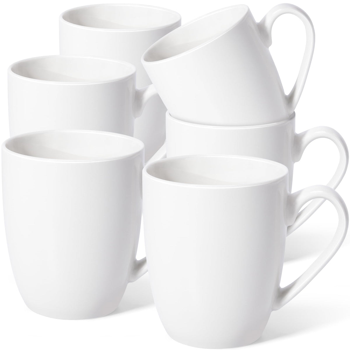 Urbanstrive 16 oz Large Coffee Mugs Set of 6 Ceramic Coffee Mug White Coffee Cups Tea Cups Idea