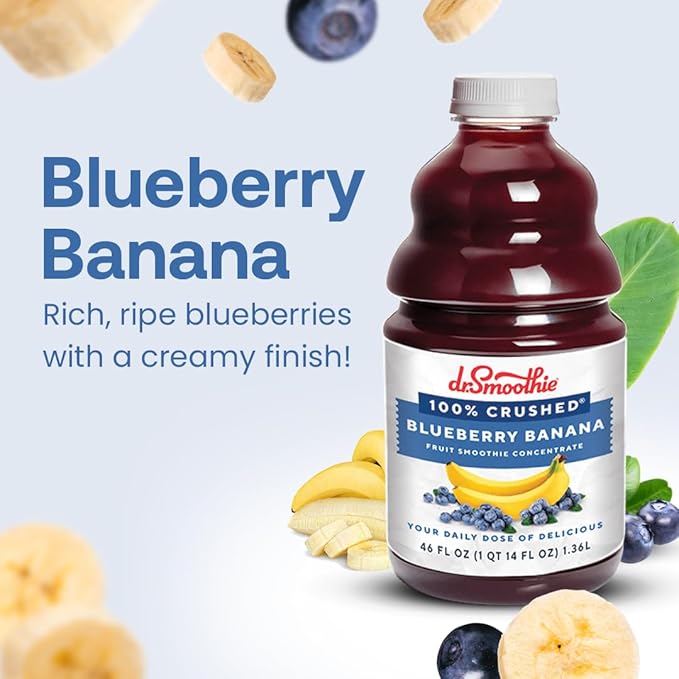 Dr. Smoothie 100% Crushed Blueberry Banana ??No Added Sugar, Made with Real Fruits/Fruit Juice