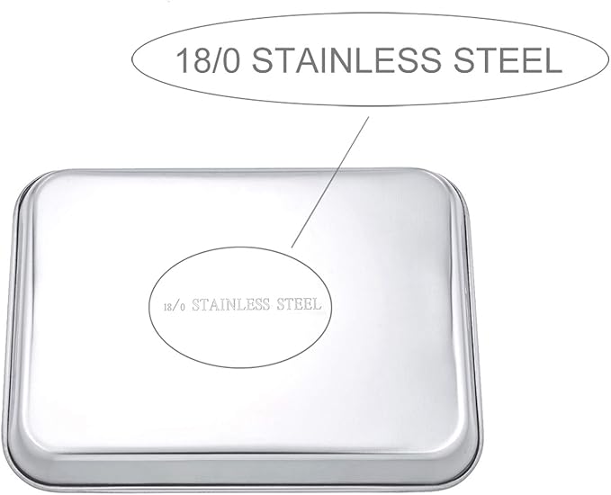 P&P CHEF 9 Inch Baking Cookie Sheet, Oven Pan Tray Stainless Steel Sheet Pan for Kitchen, Oven