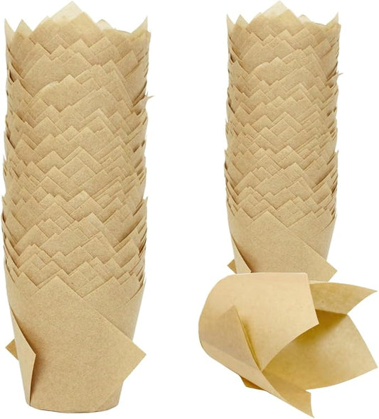 150 Pieces Tulip Cupcake Muffin Liners Paper Baking Cups Greaseproof Cupcake Wrappers for Birthday