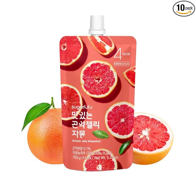 Sugarlolo Konjac Sweet Grapefruit Jelly Snack - Vegan Jello with Zero Sugar | Only 4 Calories per