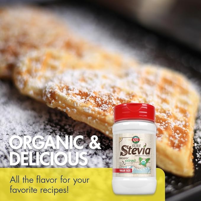 KAL Sure Stevia Extract, Organic Stevia Powder, Low Carb, Zero Calorie Sweetener, Keto Friendly