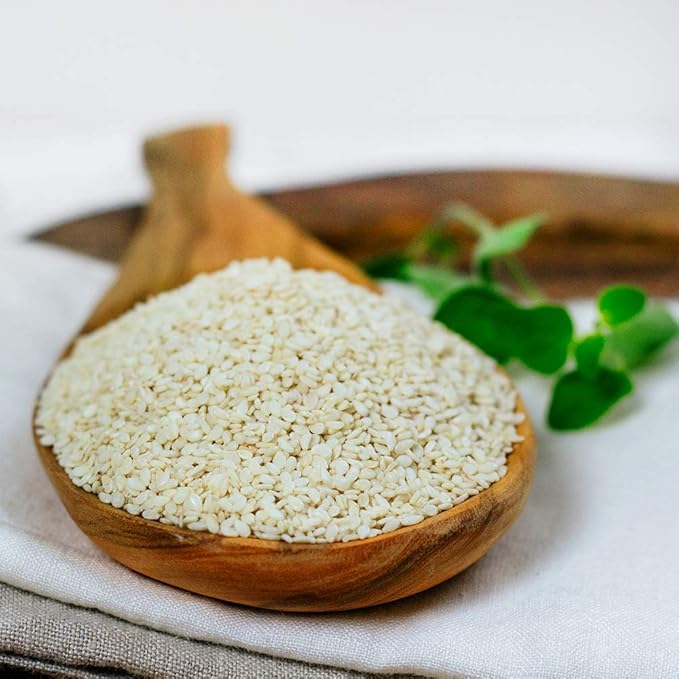 HQOExpress | Organic White Sesame Seed | Raw Sesame Seeds for Cooking and Food Seasoning - Semillas
