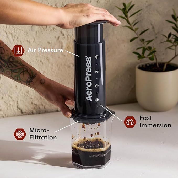 AeroPress Original XL Coffee Press – 3 in 1 brew method combines French Press, Pourover, Espresso.