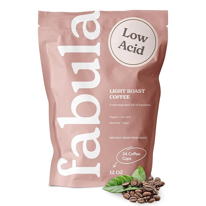 Fabula Coffee Light Roast Whole Beans - Organic - Low Acid - Single Origin - Non-GMO - Mold Free