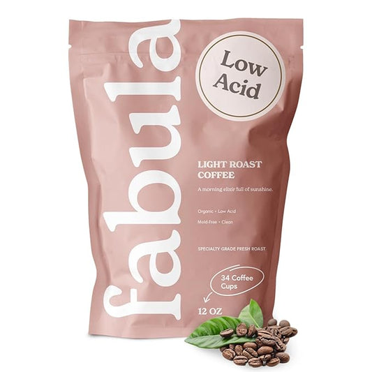 Fabula Coffee Light Roast Whole Beans - Organic - Low Acid - Single Origin - Non-GMO - Mold Free