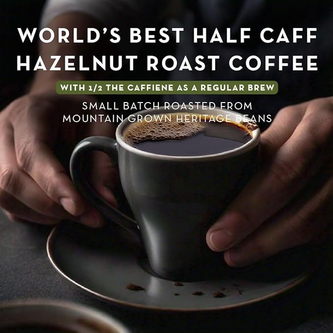 World's Best Half Caff Hazelnut Coffee Pods, 18 ct, Medium Roast Flavored Coffee in Recyclable