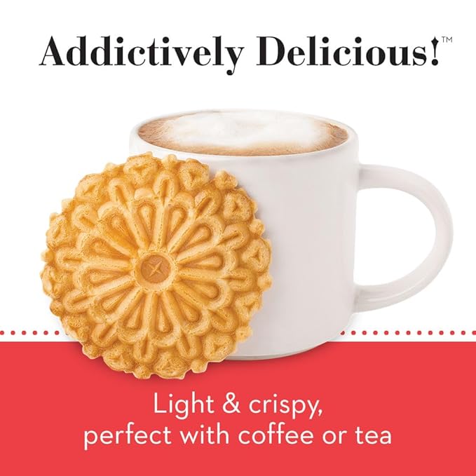 Reko Pizzelle Authentic Italian Style Waffle Cookie, Maple, 7 Ounce (Pack of 12)