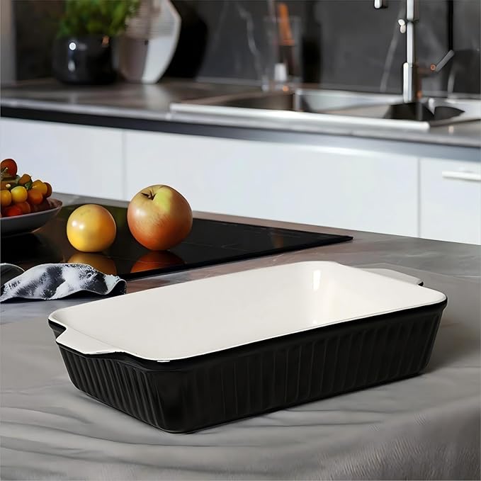 DOWAN 9x13-Inch Casserole Dishes for Oven, Ceramic Baking Dish, Large Lasagna Pan Deep, 4.2 Quarts