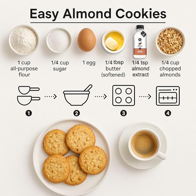 Dolce Flav Natural Almond Extract ??2 Ounce Water-Soluble Kosher, Sugar-Free, Concentrated Pure