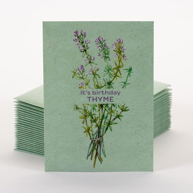It's Birthday Thyme - Thyme Seed Packets - 25 Packets - Herb Seeds - Garden Seed to Grow Live