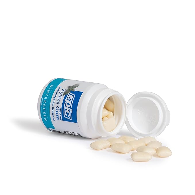 Epic 100% Xylitol Wintergreen Chewing Gum - Sugar Free, Aspartame Free Dental Gum - Supports Oral