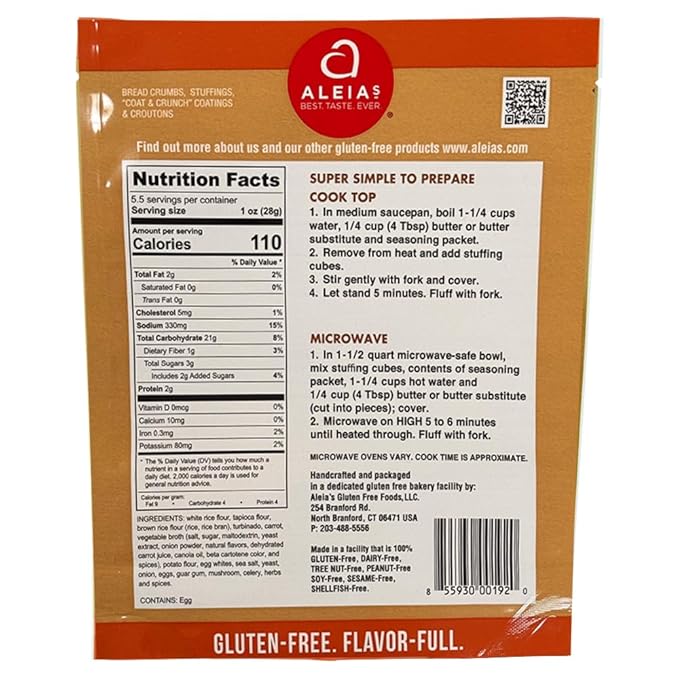 Aleia?셲 Gluten Free Cook Top Stuffing Mix ??Seasoned Vegetable, 5.5oz (3 Pack) ??Ready in 5 Minutes