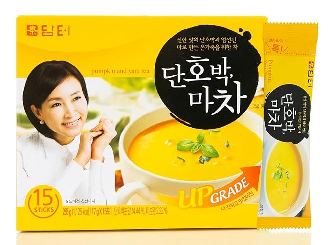 Damtuh Sweet Pumpkin with Yam Tea Powder – Korean Meal Replacement, Instant Breakfast Shake with