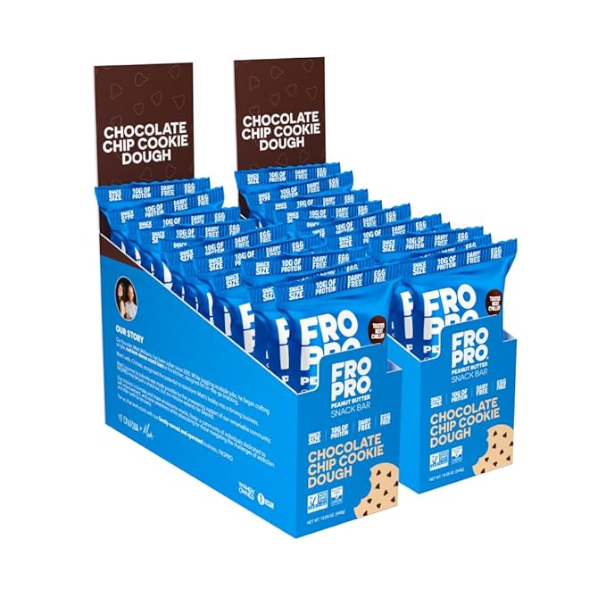 FROPRO Plant Protein Snack Bars - Plant Based Protein Bars, All-Natural, Gluten, Dairy, & Soy Free