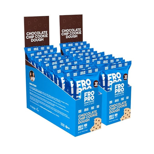 FROPRO Plant Protein Snack Bars - Plant Based Protein Bars, All-Natural, Gluten, Dairy, & Soy Free