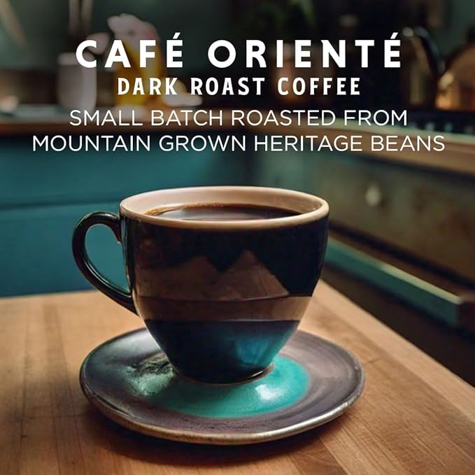 Oriente Dark Roast Coffee Pods, 18 ct, Cuban Inspired Coffee in Recyclable Single Serve Pods - 100%