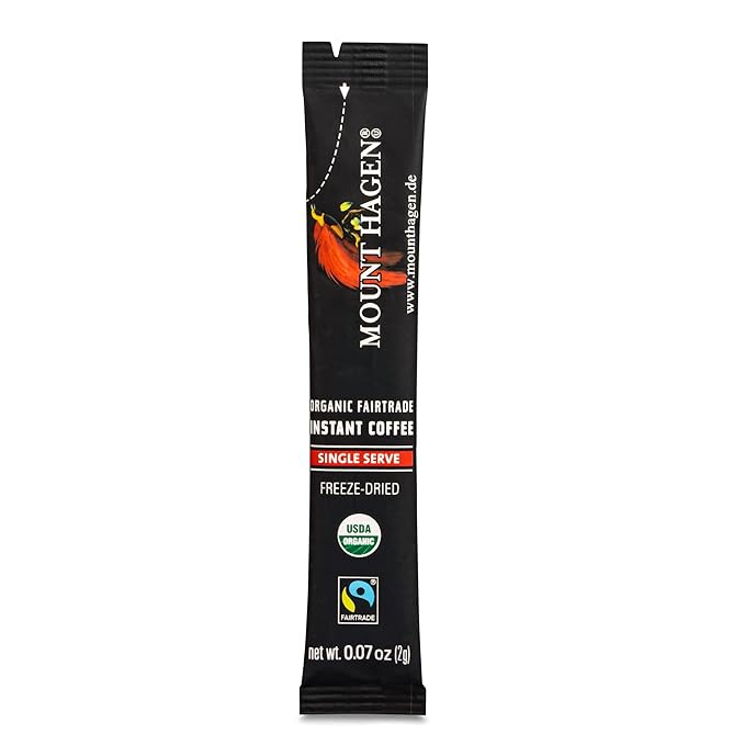 Mount Hagen 250 Count Single Serve Instant Coffee Packets - Bulk Pack | Eco-friendly, Organic