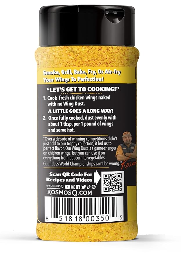 Kosmos Q Lemon Pepper Seasoning Wing Dust, Lemon Pepper Powder Chicken Wing Seasoning For Chicken