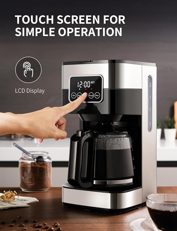 SHARDOR 10-Cup Programmable Coffee Maker, Regular & Strong Brew Drip Coffee Machine for Home and