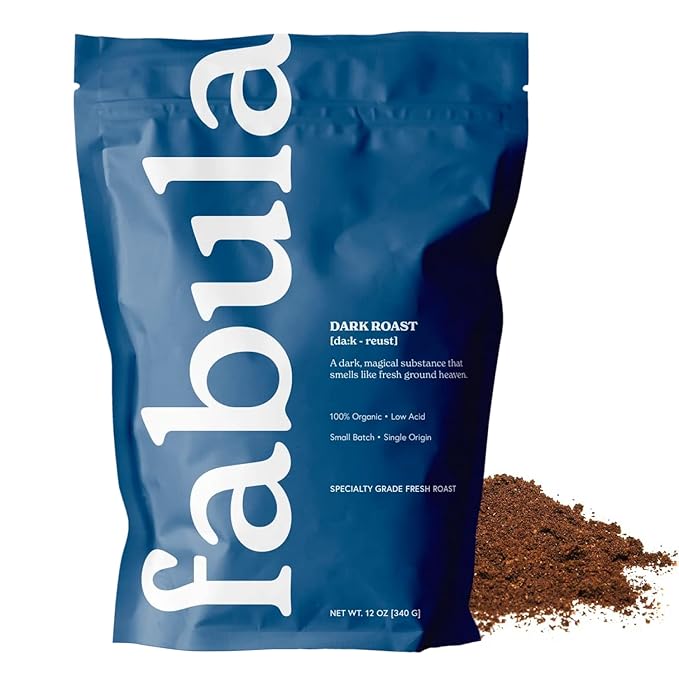 Fabula Coffee Dark Roast Freshly Ground - Organic - Low Acid - Single Origin - Non-GMO - Mold Free