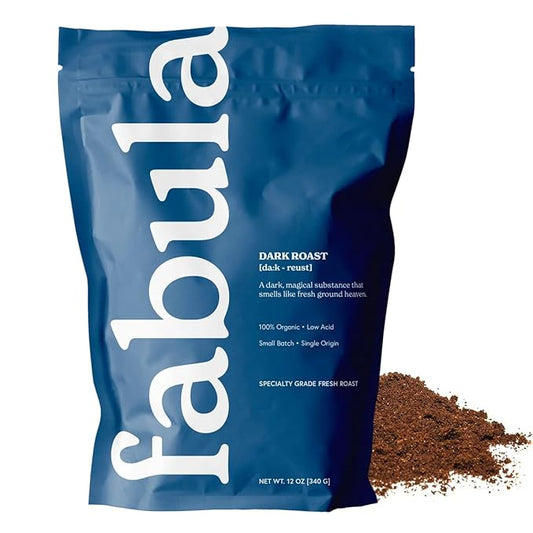 Fabula Coffee Dark Roast Freshly Ground - Organic - Low Acid - Single Origin - Non-GMO - Mold Free