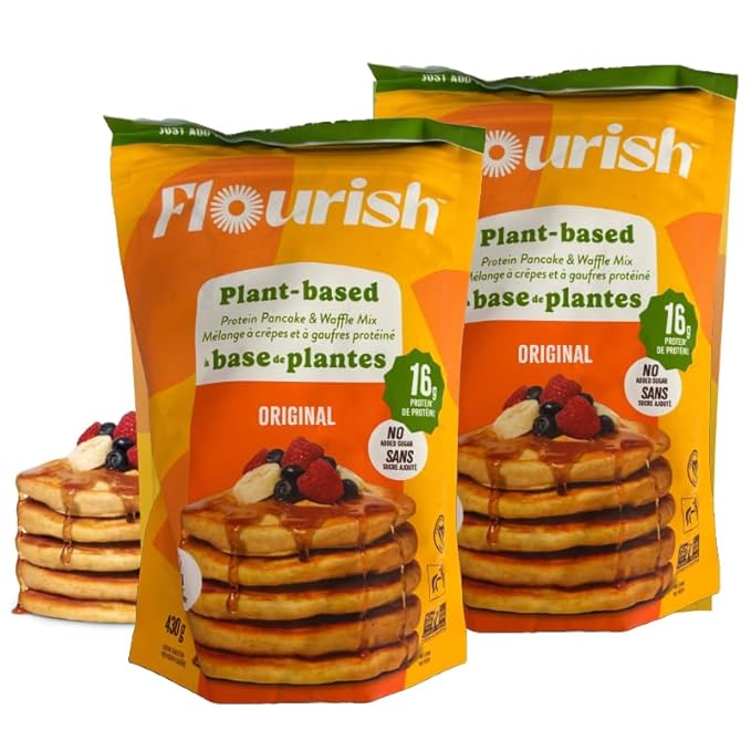 Flourish Plant-Based Protein Pancake & Waffle Mix, Gluten-Free, Dairy-Free, Nut-Free, Soy-Free
